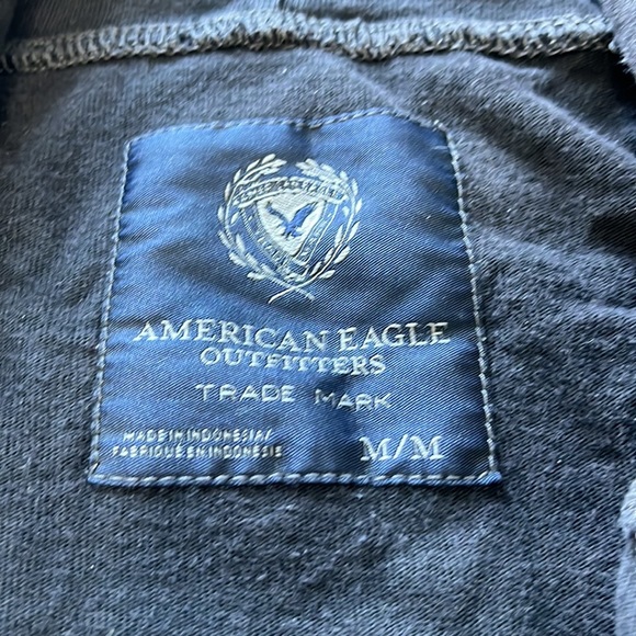 American Eagle Outfitters black canvas drawstring hoodie - Picture 2 of 3